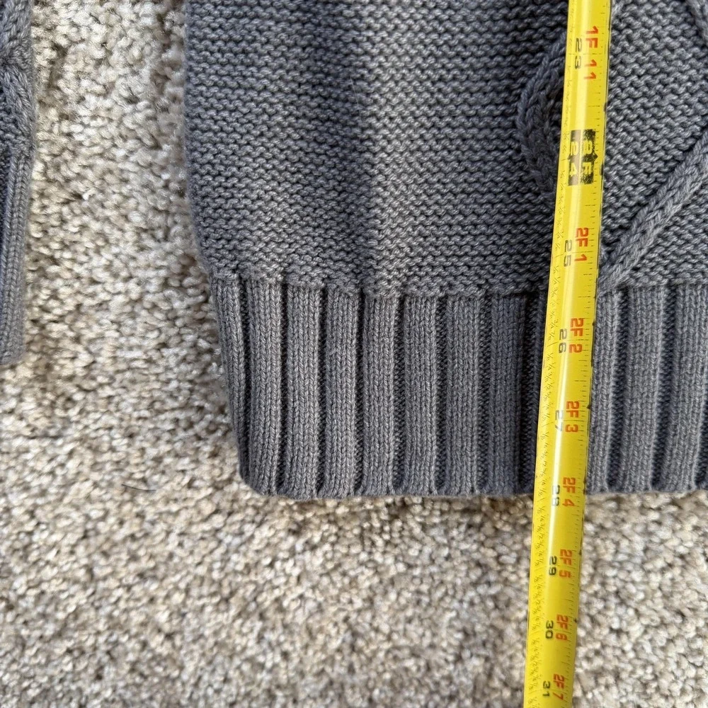 Preswick & Moore Sweater Mens Large Gray Cable Knit Crewneck Pullover Casual